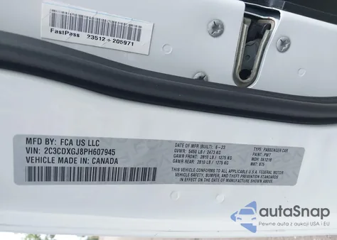 2023 Dodge Charger Scat Pack z USA, uszkodzony, nr VIN 2C3CDXGJ8PH607945